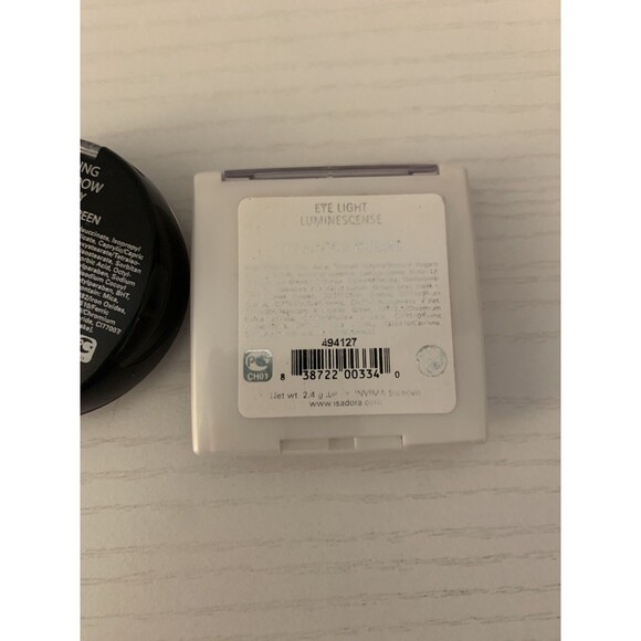 VTG 2X IsaDora Gleaming Eye Shadow Wet Dry Pistachio Green Light 77 Cacao Dream - Picture 9 of 12